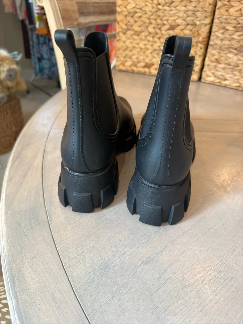 Jeffrey Campbell Black Chunky Chelsea Rain Boots